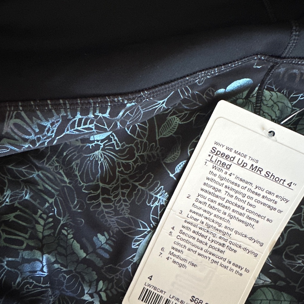 Lululemon Speed Up MR Short 4” NWT. Size 4 - Picture 3 of 3